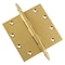 Embassy 5 x 5 Solid Brass Ball Bearing Hinge, Satin Brass Finish Steeple Tips 5050BBUS4S-1 - alternate 1